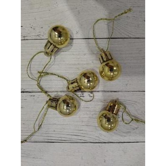 Елочные шарики 2 см, золото, цена за 1 шт